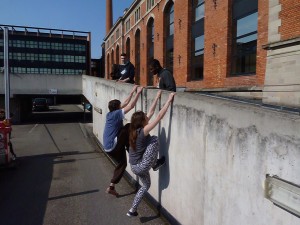 Entrainement Passe-muraille sur les murs de l'EMS